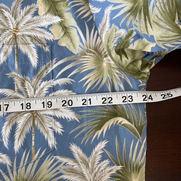 Pau Hana Hawaii Shirt Mens Large Blue Palm Tree Hawaiian Aloha Button Front - Picture 4 of 5